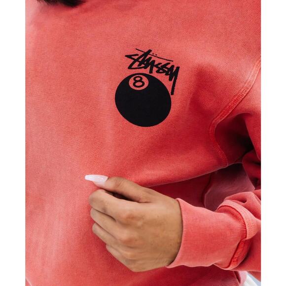 ⭐️ Stüssy Pigment-Dyed Guava Pink 8-Ball Crewneck - Size Small - Picture 6 of 7